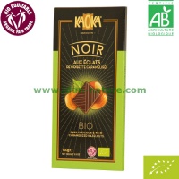 Chocolate negro ecol�gico con avellanas caramelizadas KAOKA